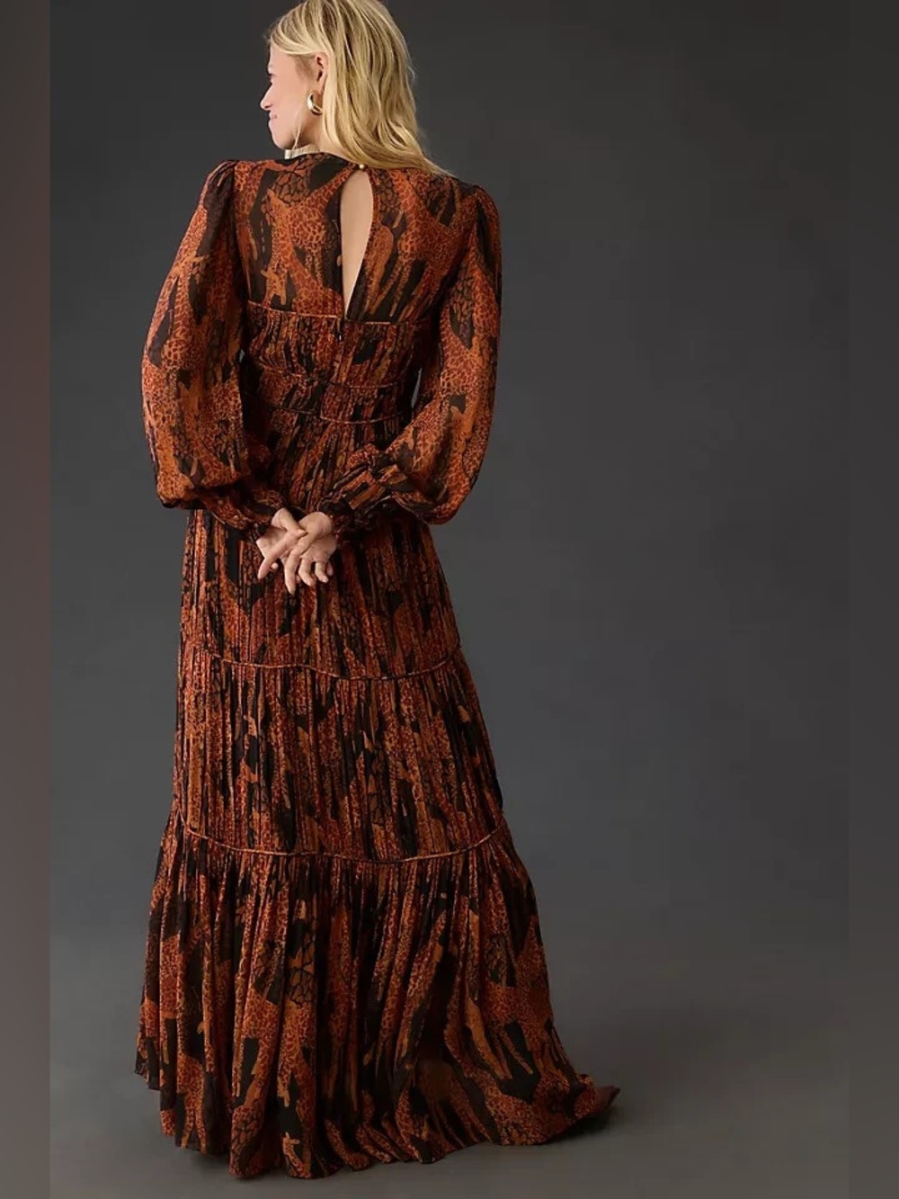 FARM Rio Giraffes Puff Sleeve Maxi Dress small - Picture 4 of 9